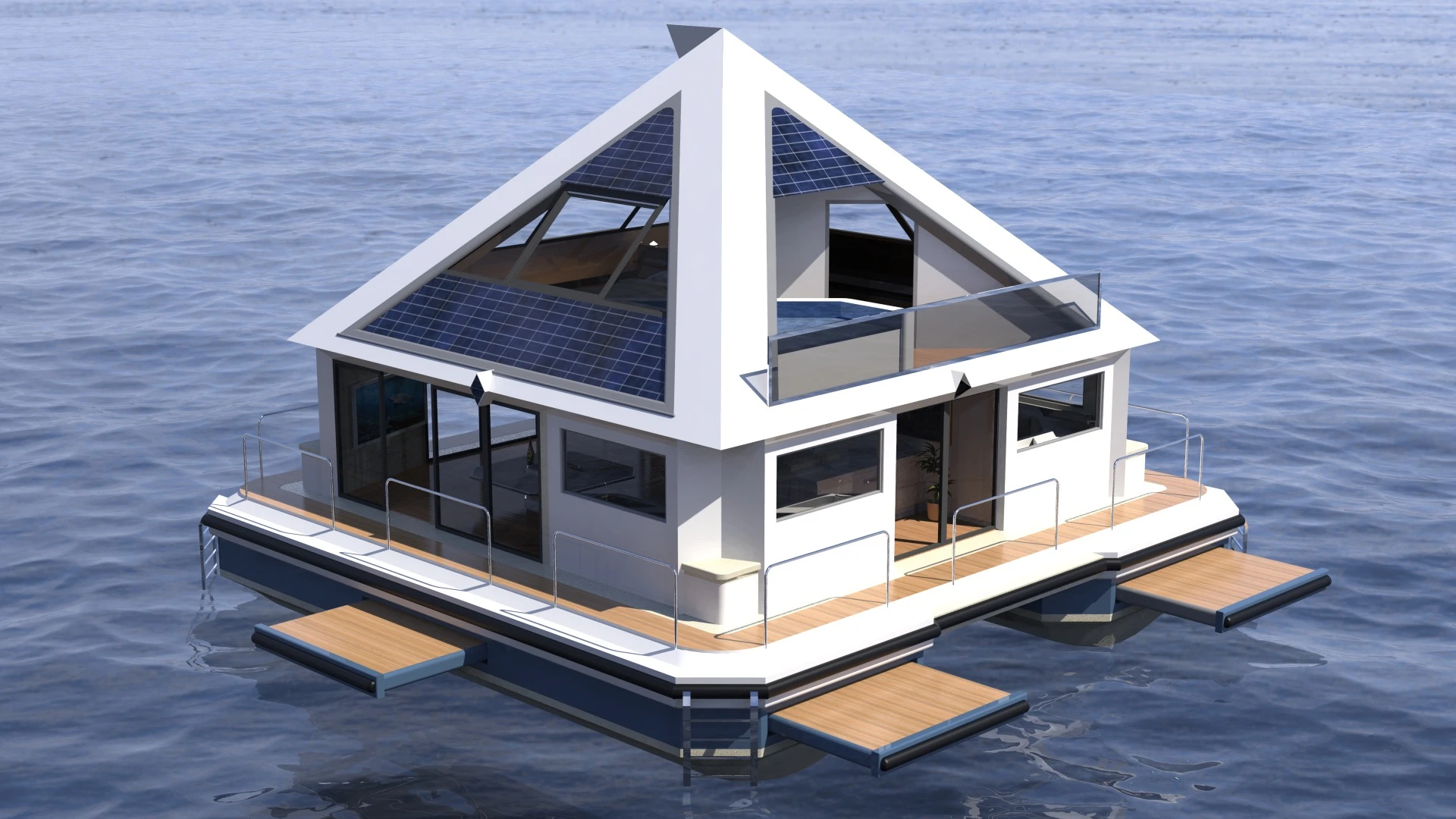 Wayaland's modules would get all power from solar panels and water turbines