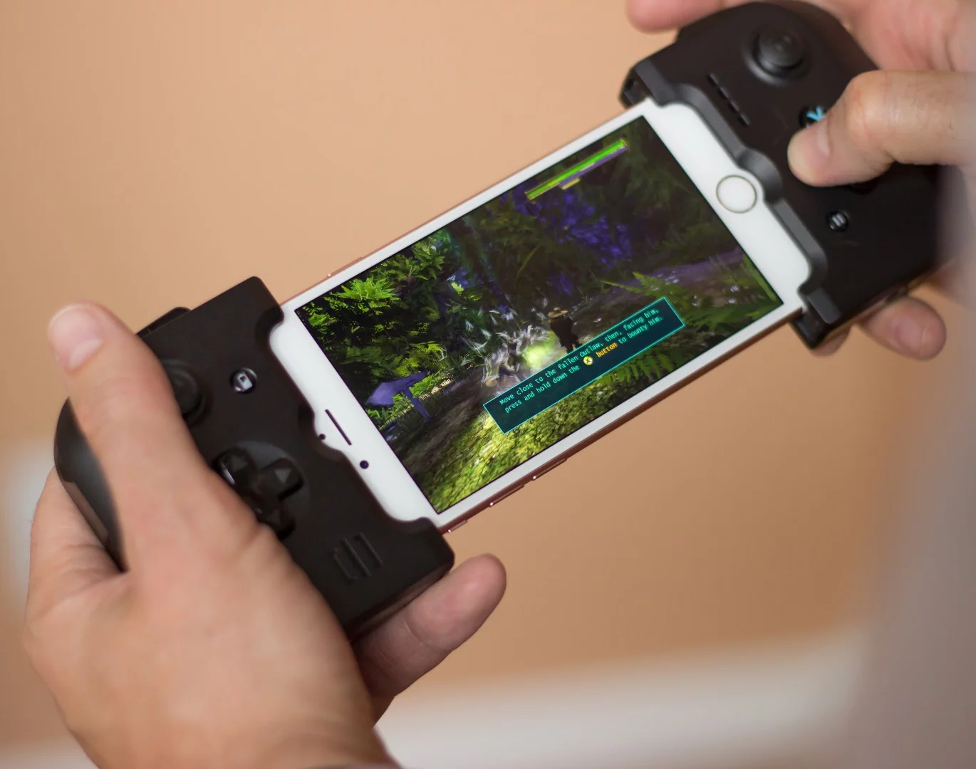 The 4.7-inch iPhones (pictured) are slightly less ideal for Gamevice than the 5.5-inch Plus models