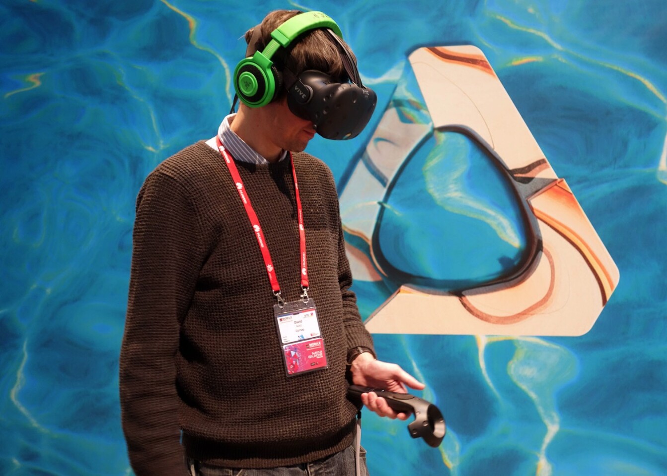 The HTC Vive is geared towards a standing and walking experience, more so than the Oculus Rift – at least for now
