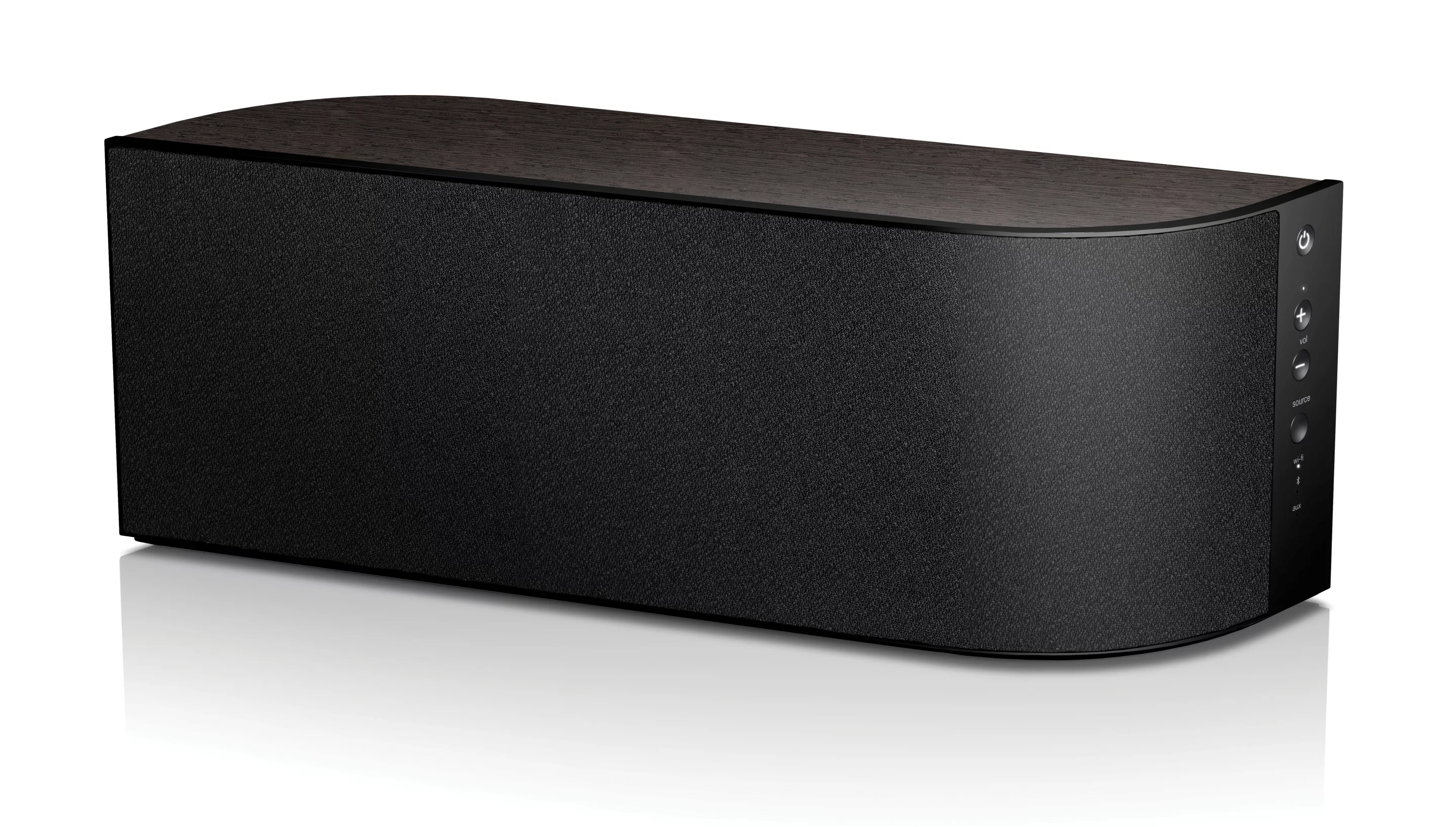 The Wren V5US features an Intersil D2 Audio DSP-controlled Class D amp rated at 25 watts per channel, two 3-inch long throw drivers and two soft dome tweeters