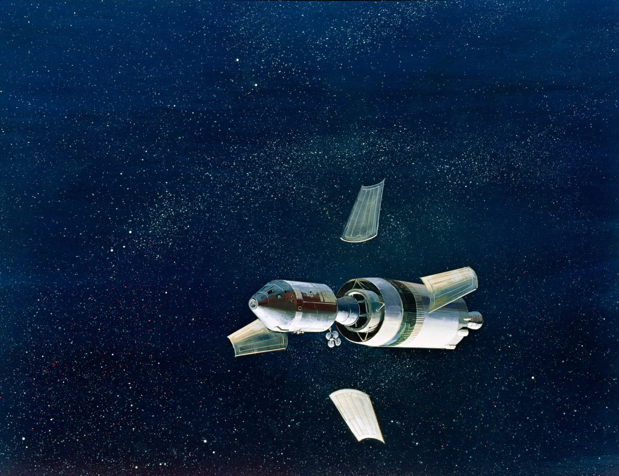 Artist's concept of Apollo 8 separating from the S-IVB (Image: NASA)