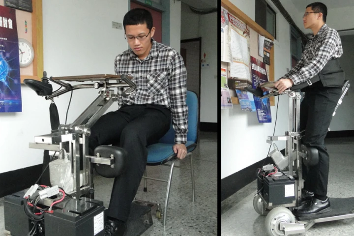 The i-Transport robotic vehicle lets the wheelchair-bound reach a standing position