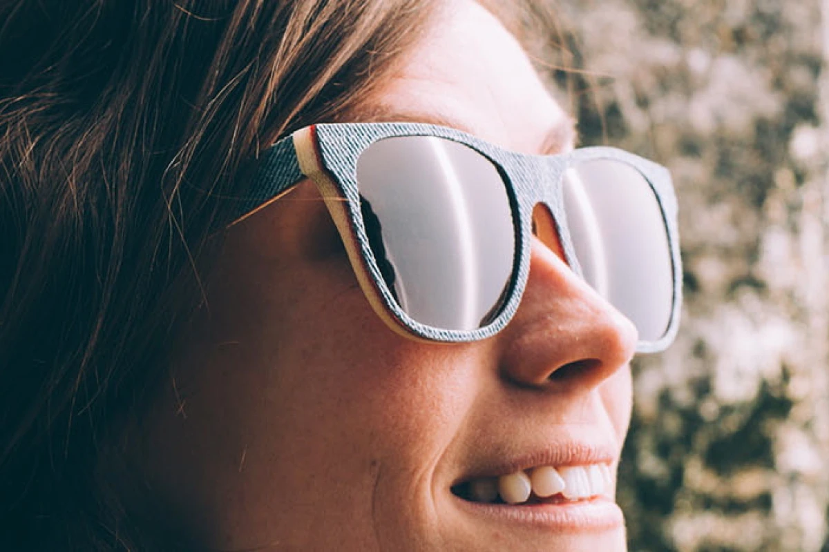 Solid Denim sunglasses are made from resin-bonded layers of denim