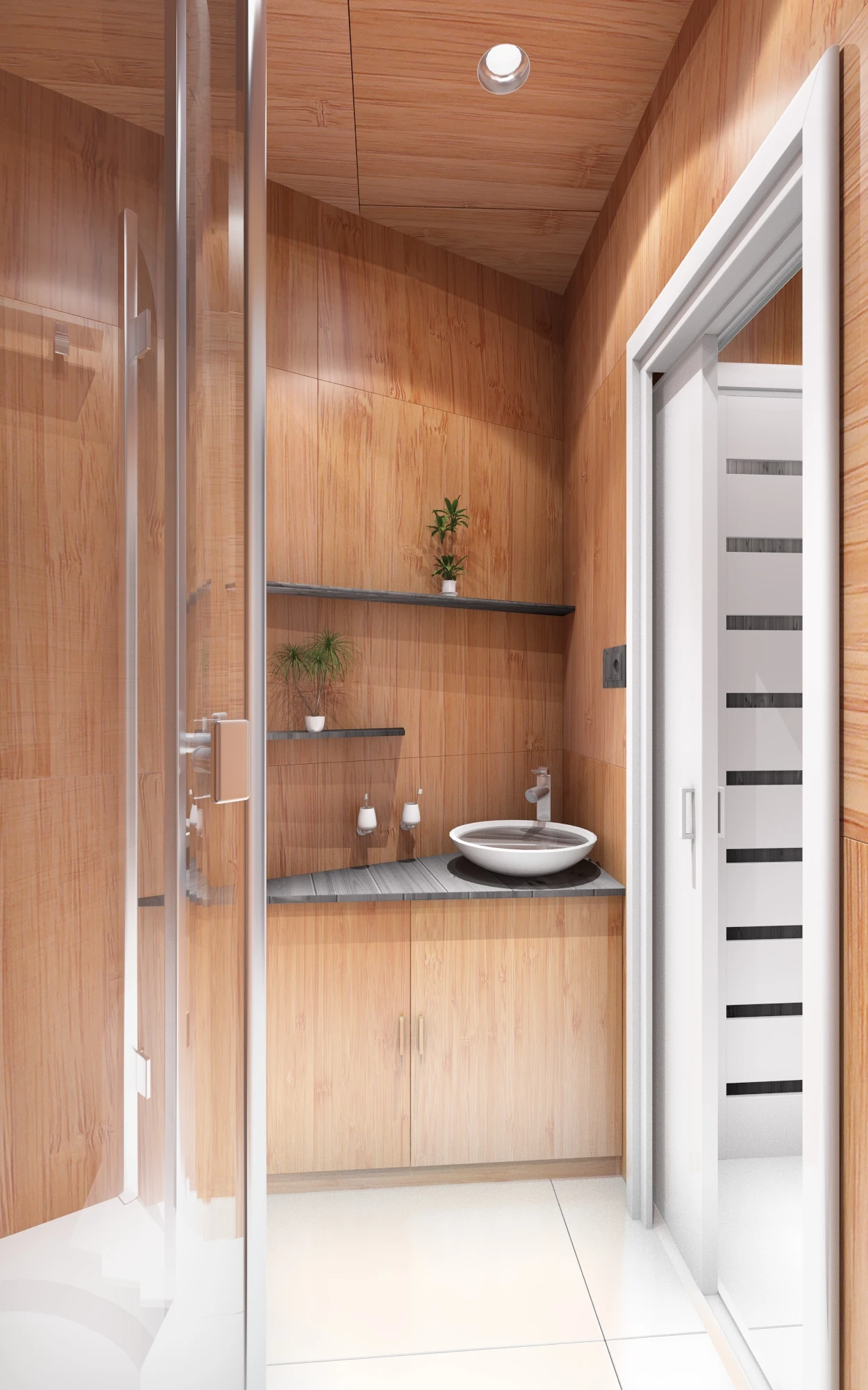 The bathroom is small but functional (Image: DesignDevelop)