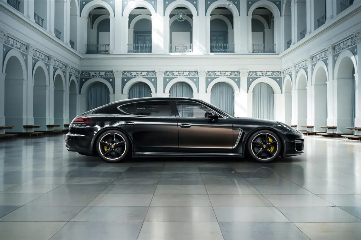 The Panamera's wheelbase has been stretched for a more comfortable rear seat ride