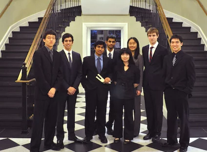 Team FastStitch, from left: Ang Tu, Luis Herrera, Anvesh Annadanam, Sohail Zahid, Leslie Myint, Haley Huang, Stephen Van Kooten, and Daniel Peng