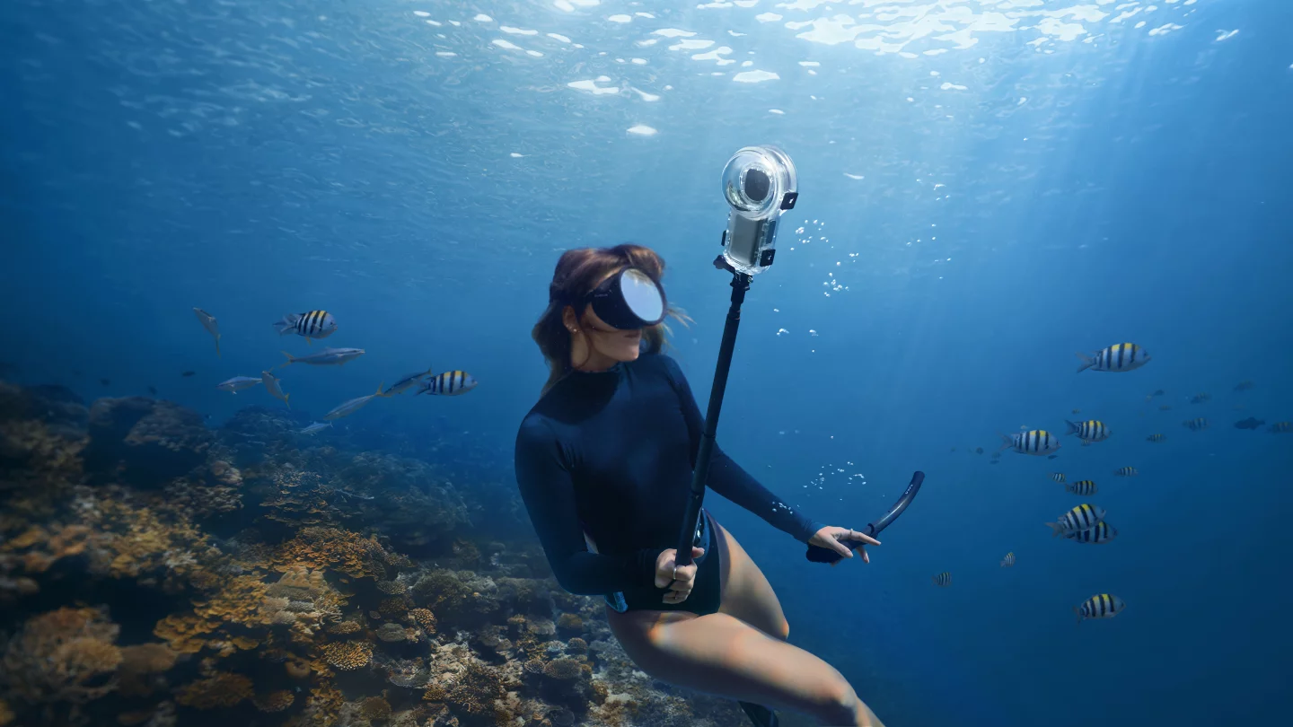 The Insta360 X5 is waterproof down to 49 feet