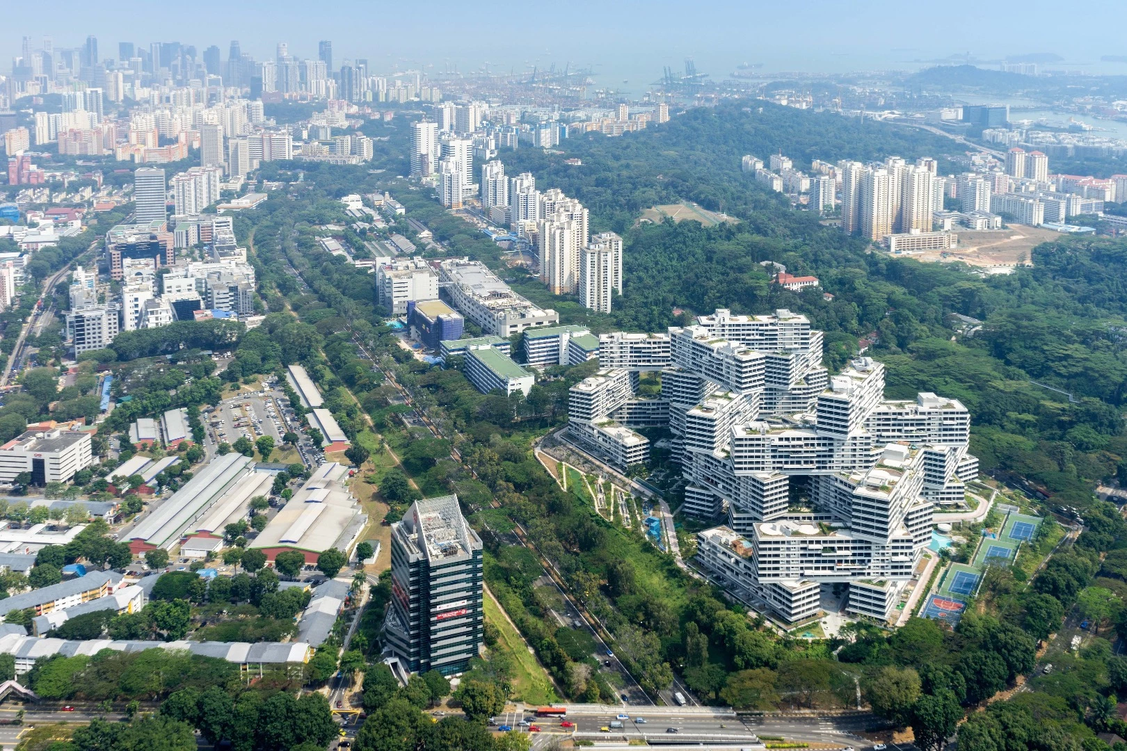 The Interlace's apartment blocks are stacked into hexagonal shapes
