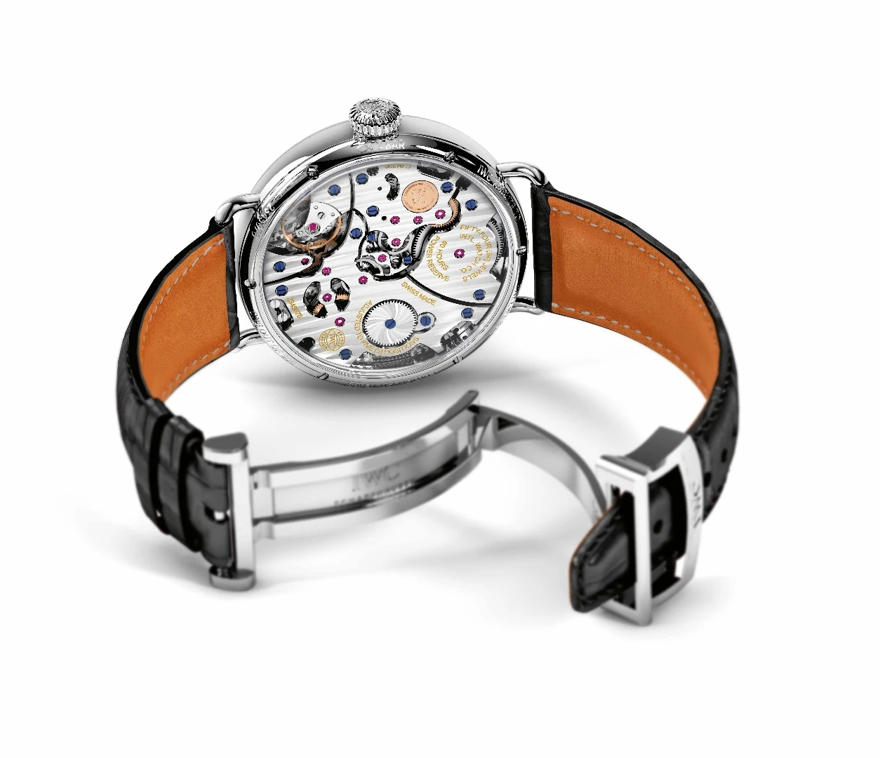 The black alligator strap with clasp