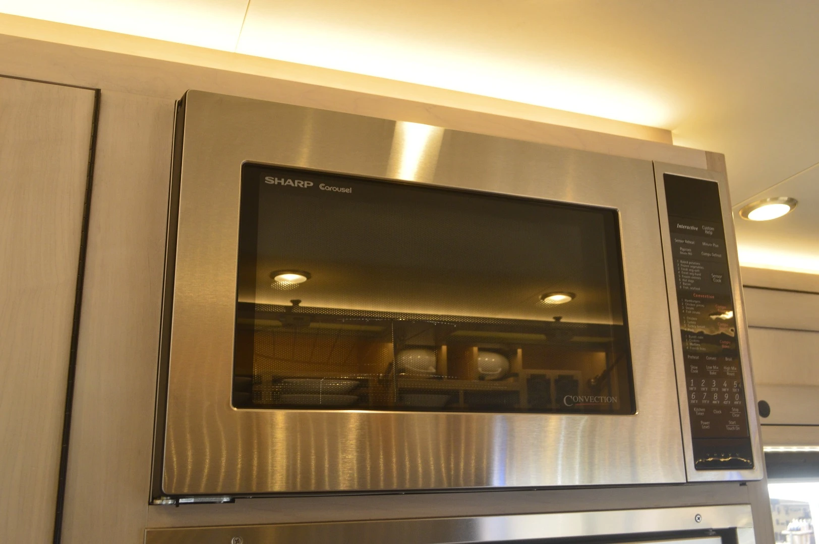 A convection microwave oven comes standard