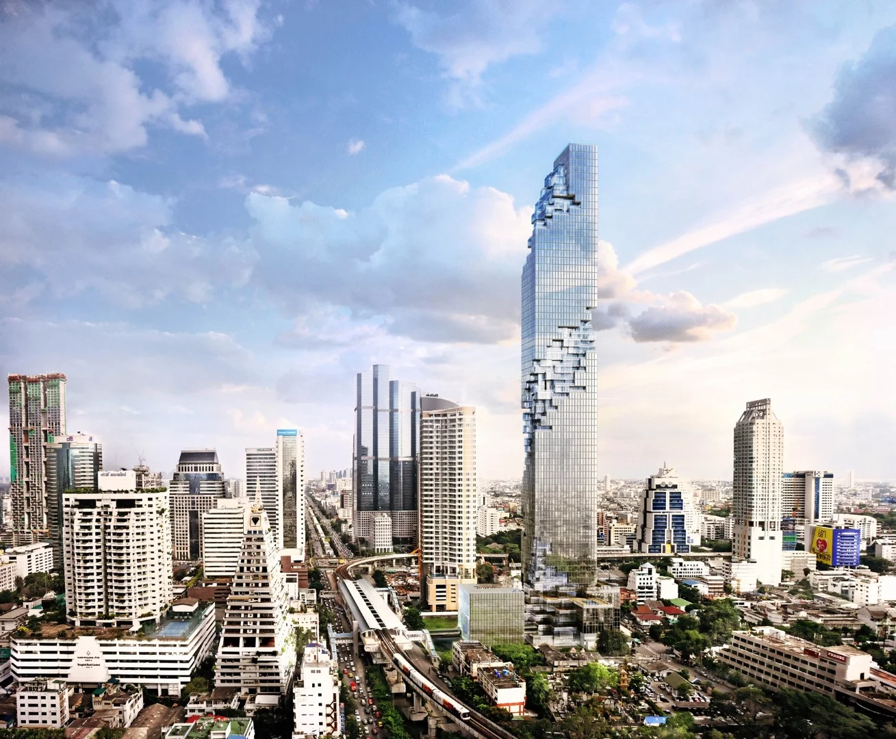 The MahaNakhon is 314-m (1,030-ft) tall