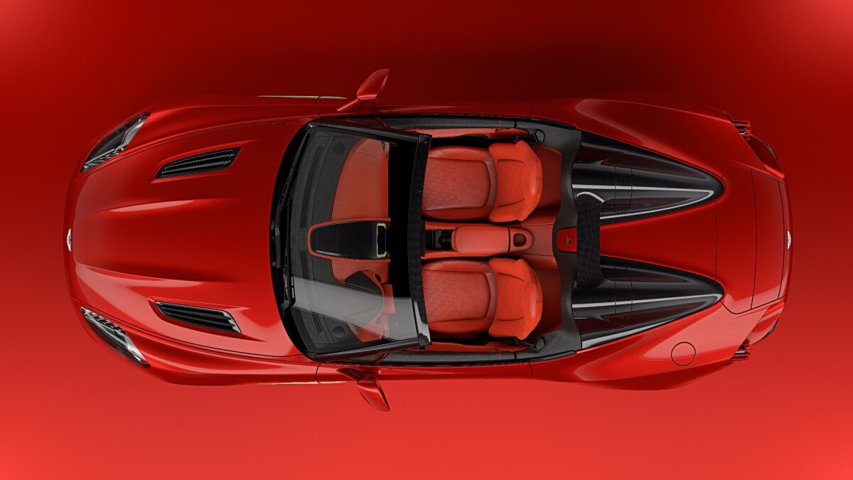 A top-down view on the Aston Martin Vanquish Zagato
