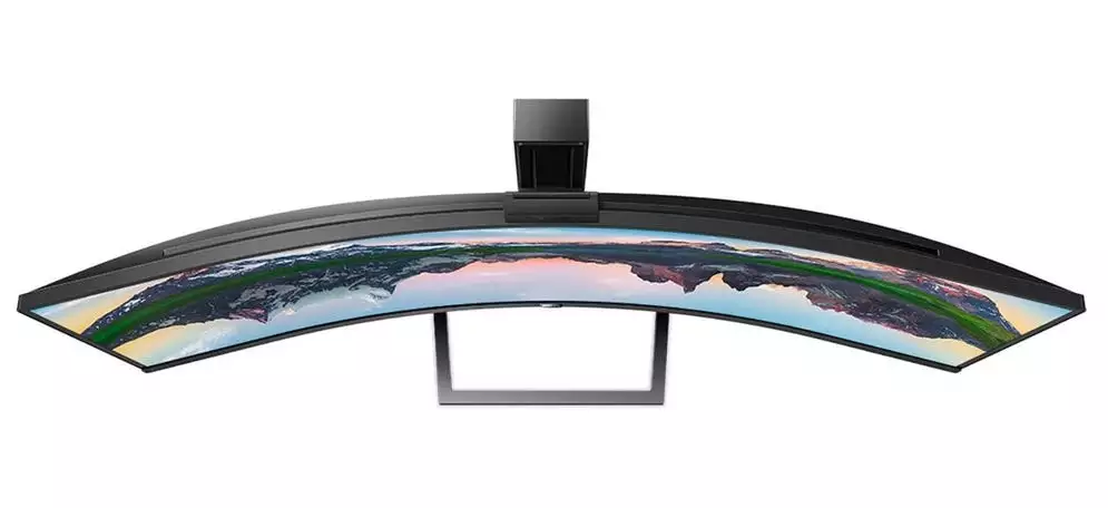 The 49-inch Philips Brilliance panel offers a 5,120 x 1,440 pixel resolution