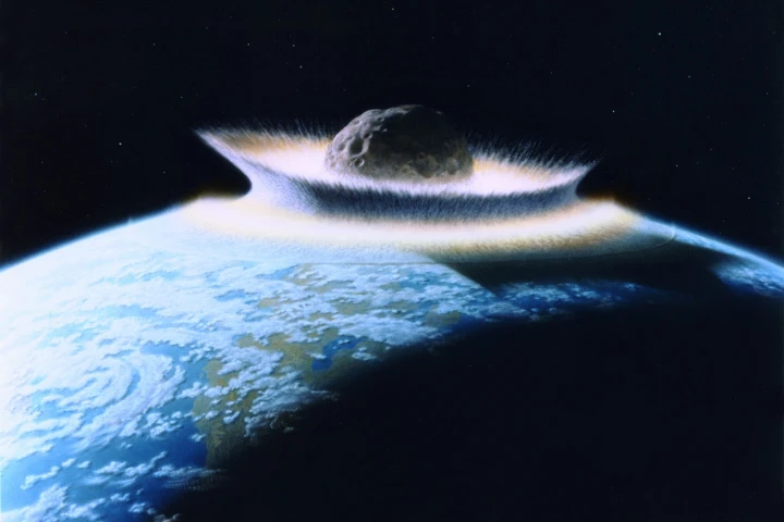 Artist's impression of a massive asteroid impact (Image: NASA/Don Davis)