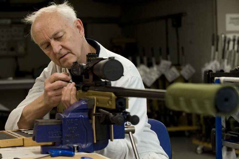 The L115A3 sniper rifle is produced by Portsmouth-based Accuracy International, a company established by two-times Olympic shooting Gold medalist Malcolm Cooper.