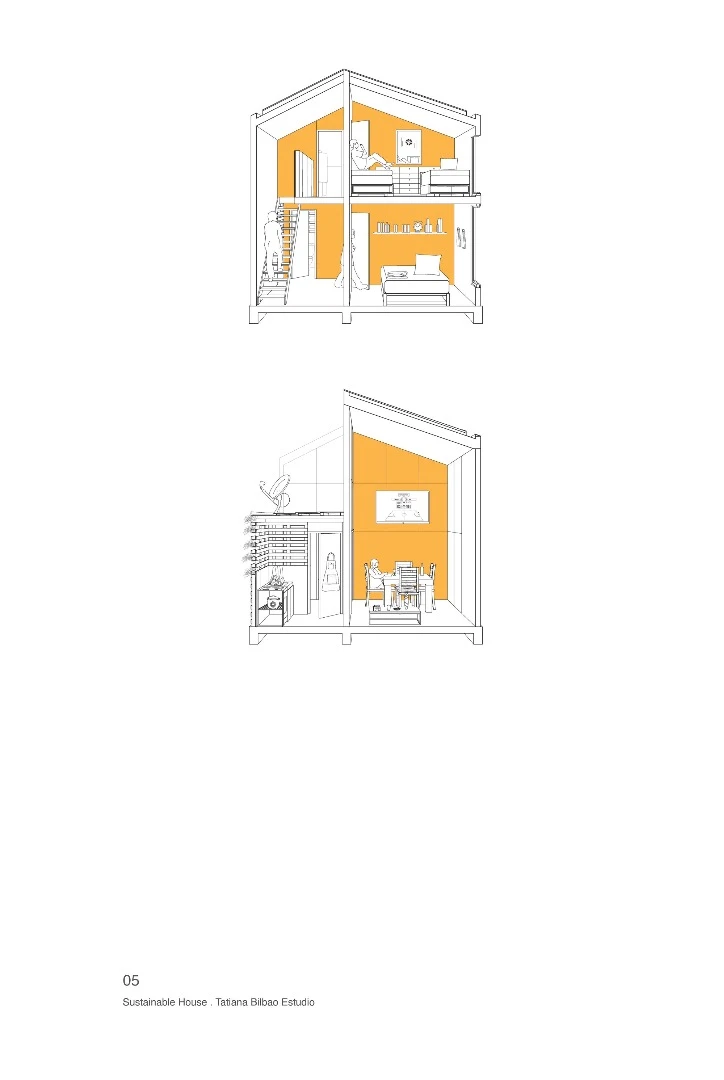 Architectural drawing of the $8,000 home