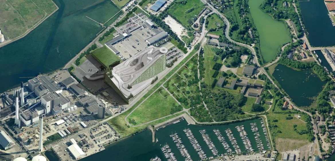 A mock up showing where the ski slope power plant would be sited