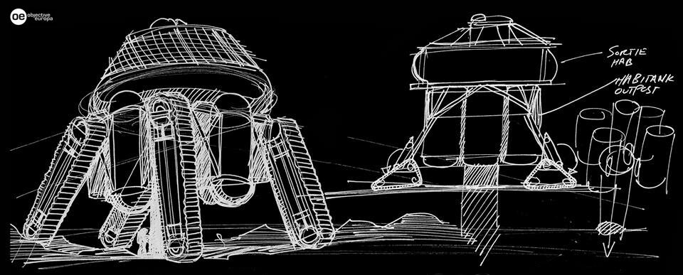 Sketches of exploration machines for Europa (Image: Objective Europa)