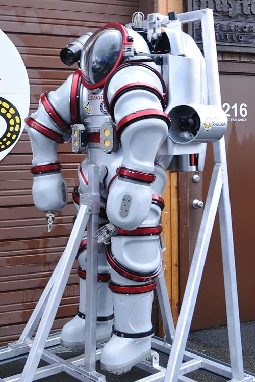 Side-view of the Exosuit Atmospheric Diving System (Photo: Nuytco Research)