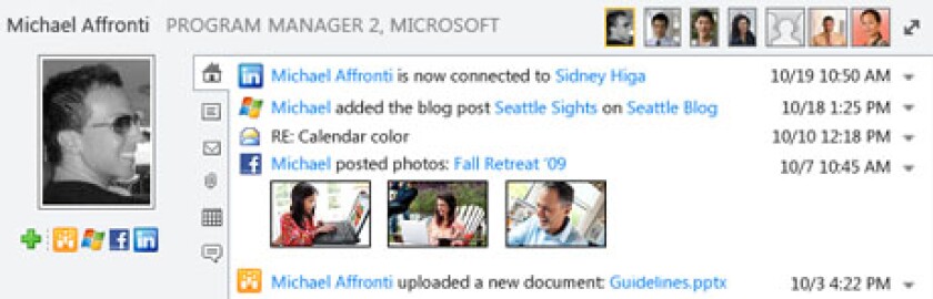 Outlook now includes Social Connector to bring all social networking into one place