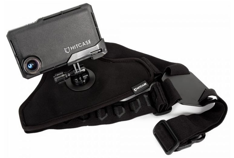The Hitcase Pro, mounted on the ChestR Mount