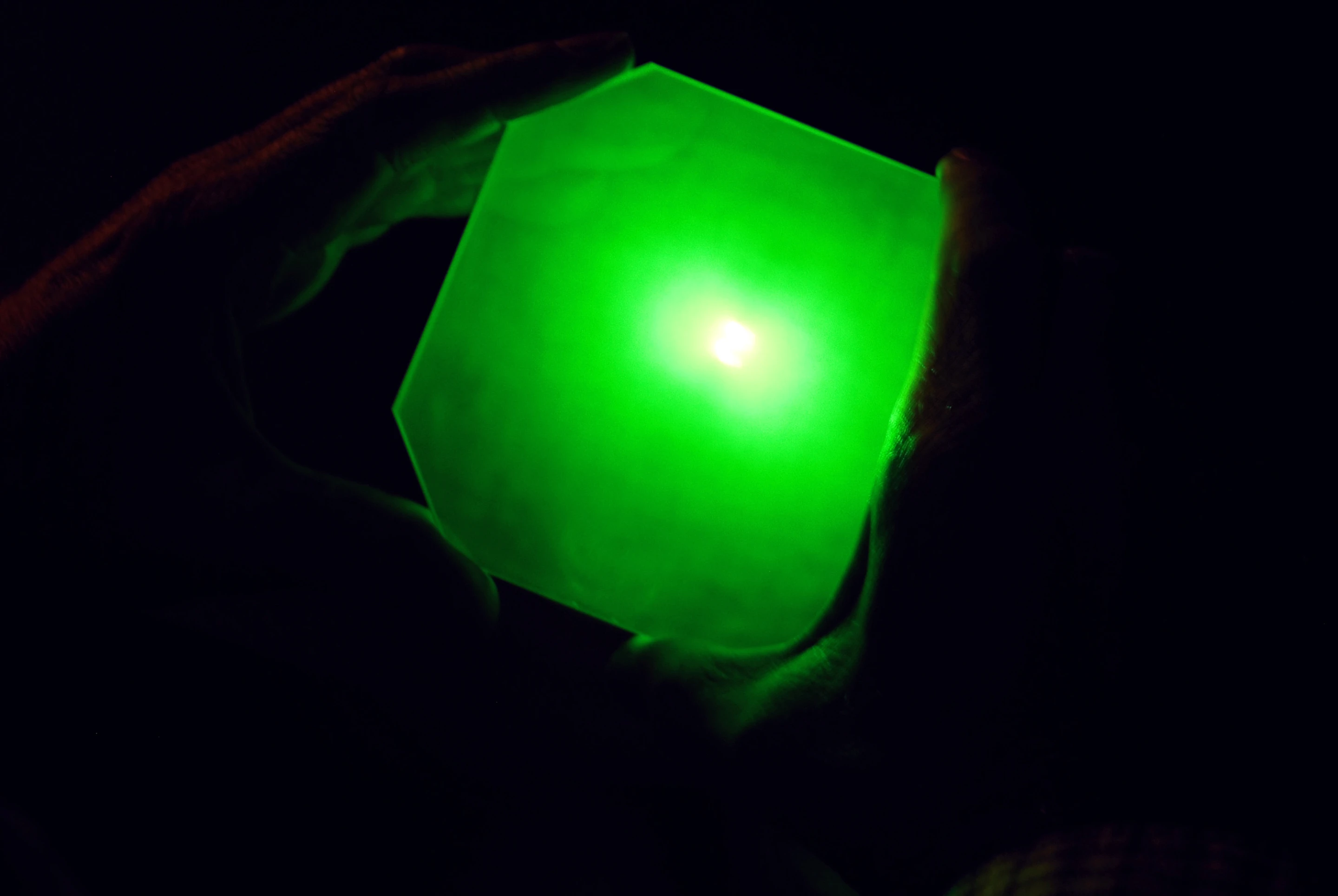 One of the laser testing glass boards