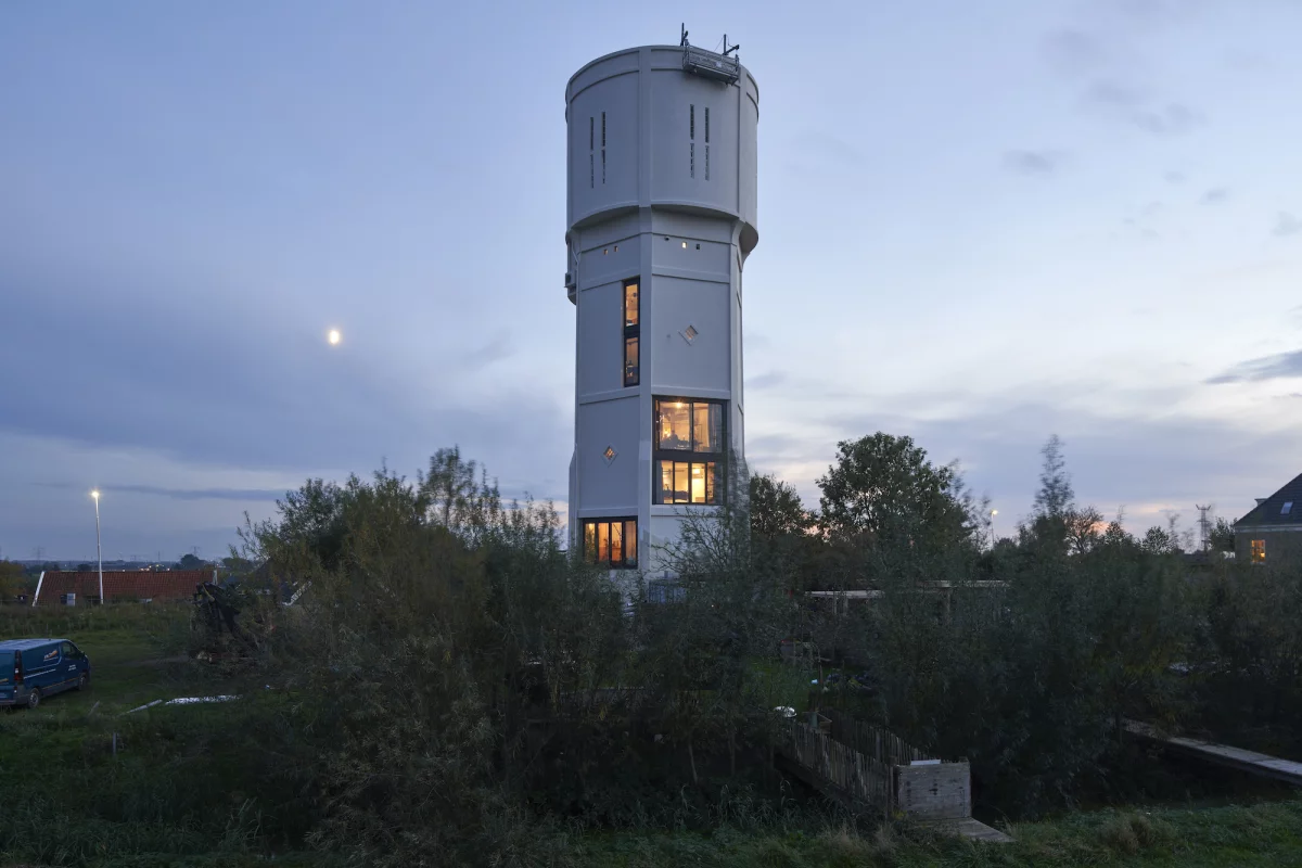 The water tower at the heart of the project was originally built in 1915