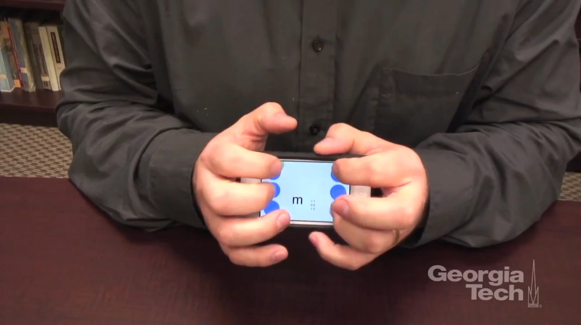 The act of typing with the app closely mirrors that of using a Braille standard keyboard