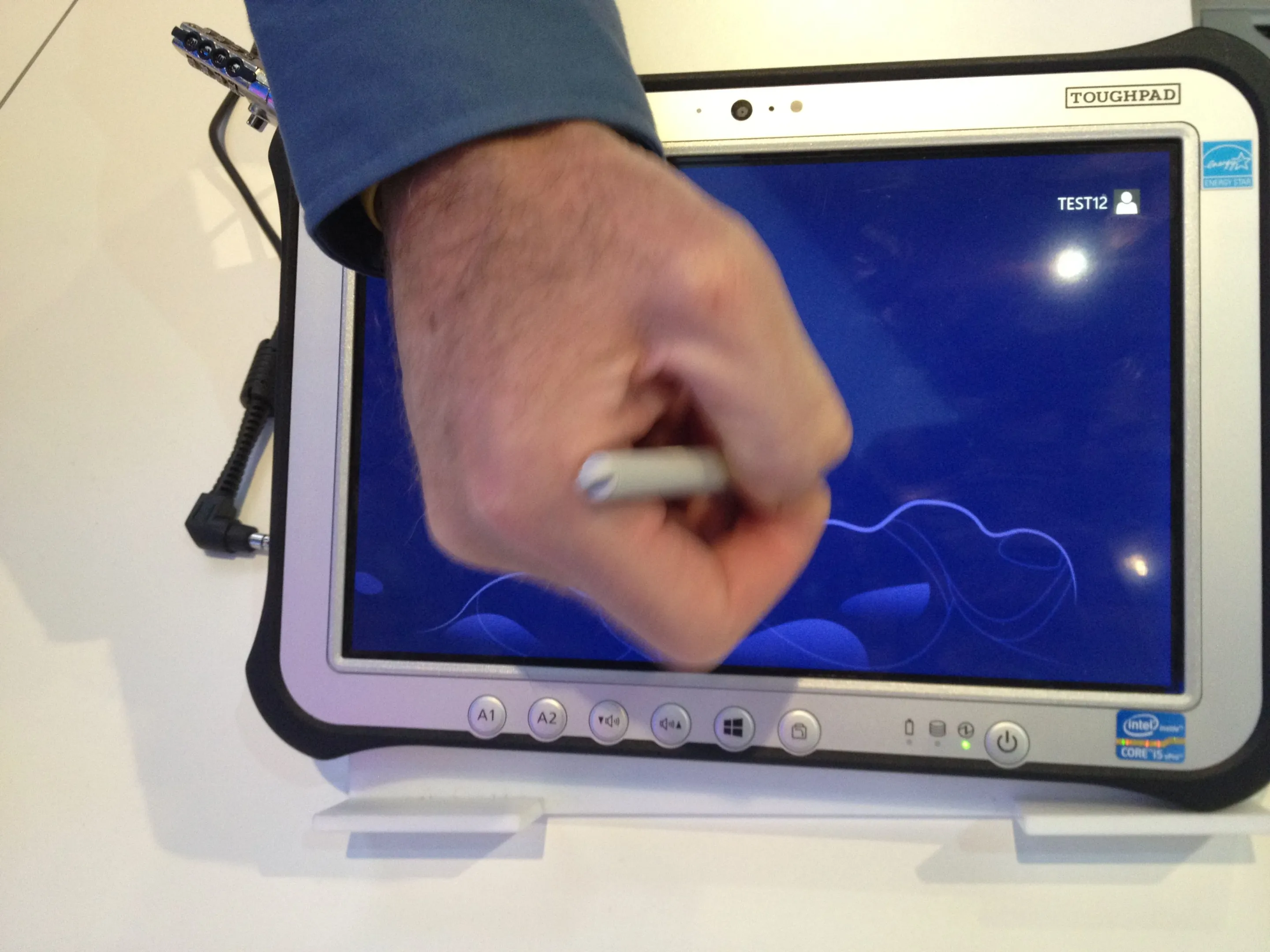 The Toughpad supports a stylus