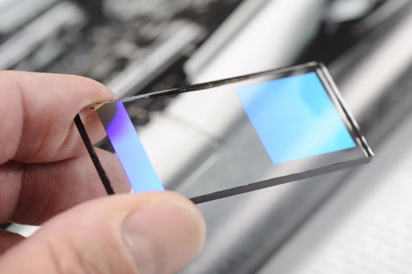 The display is thin and highly transparent