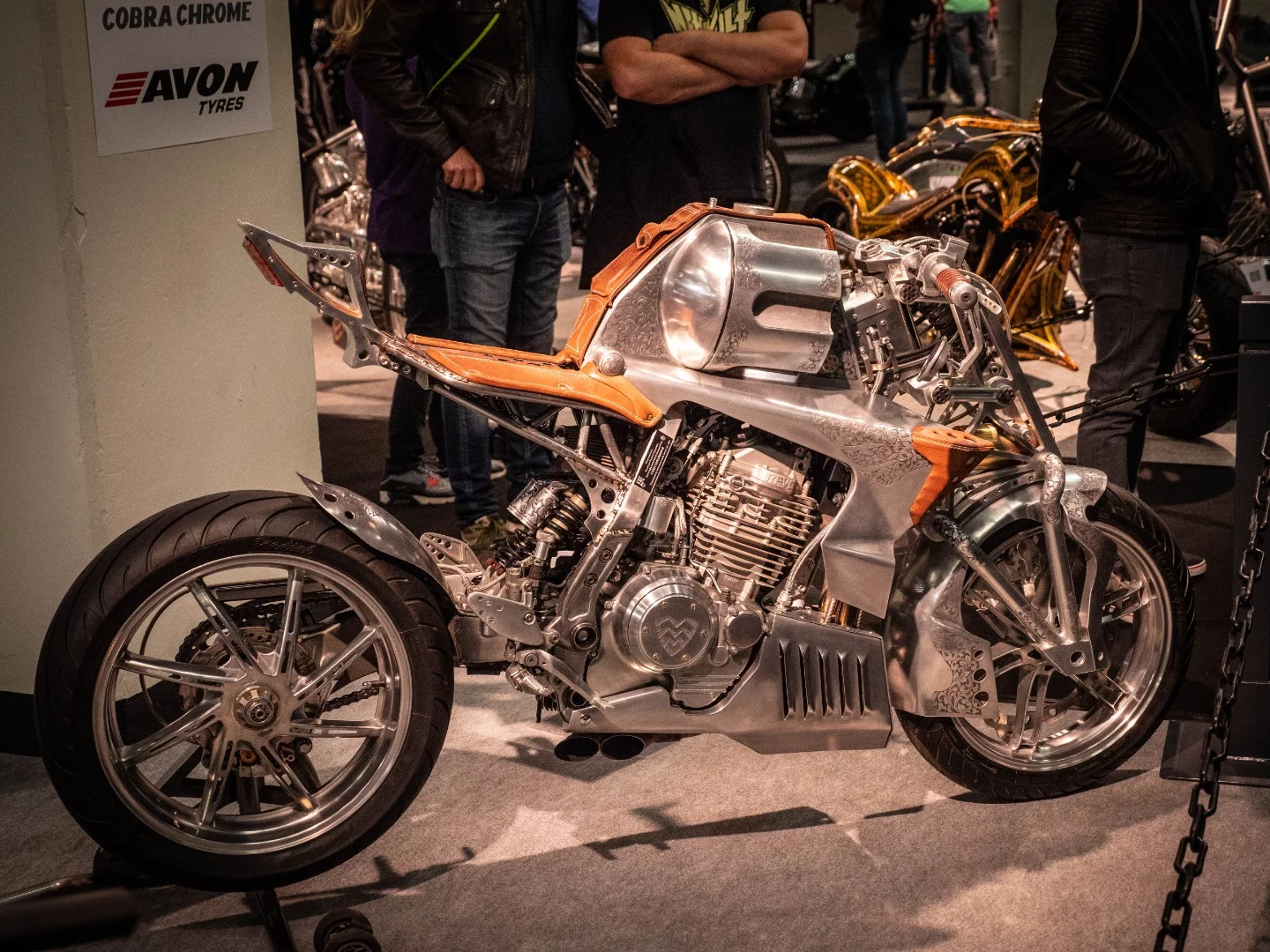 And back on the other end of the scale we find Revolver, by Mechanical Workshop of Mevdevev in Moscow. The engine is a Honda NX 650, the swingarm's off a VFR400, and the rest is elbow grease.