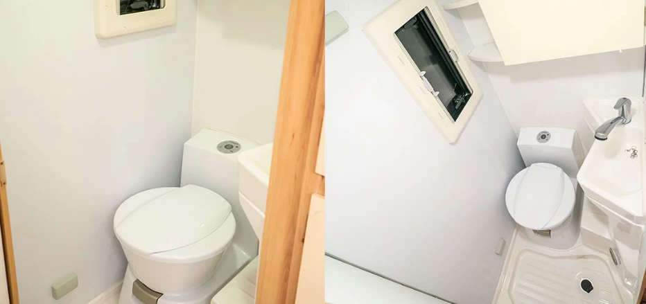 Look at the floor layout in the wet bathroom