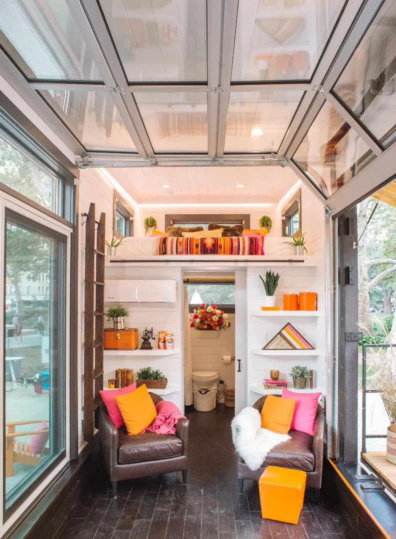 The Home That Runs on Dunkin' measures 275 sq ft (25 sq m)