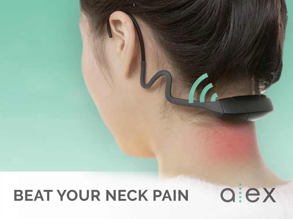 The Alex posture tracker works as a coach by addressing the tilt of one's head