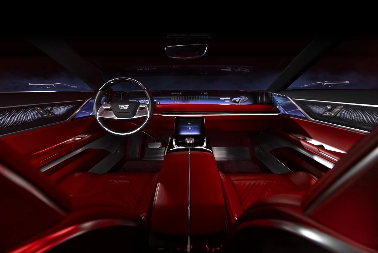 An interior Celestiq highlight is the wide-stretched multi-zone 55-in display