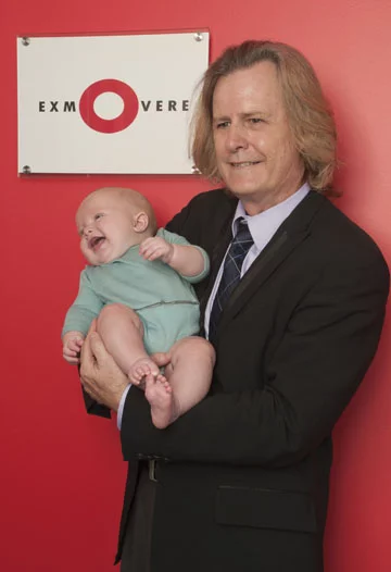 Cheyenne Crow from Exmovere Holdings with child wearing Exmobaby pajamas(Photo: Liz Roll)