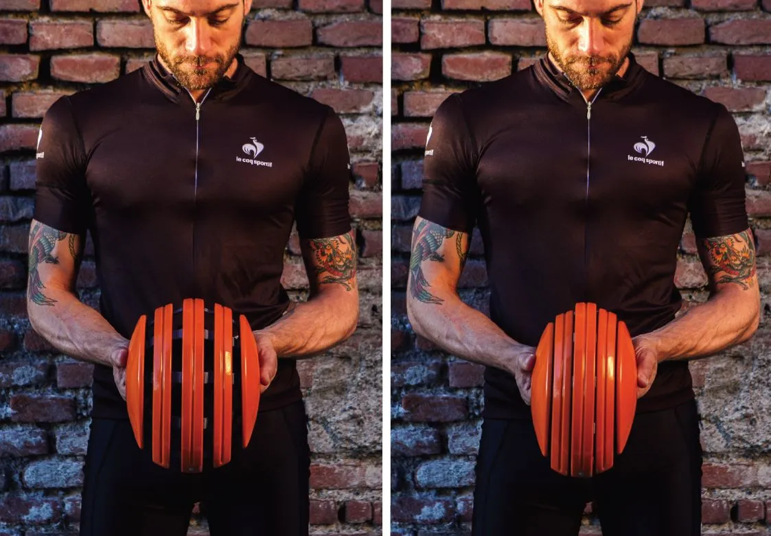 Carrera's new folding bicycle helmet