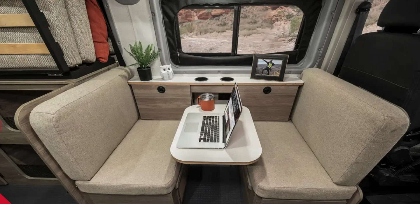 Set the table in the middle, and you have a two-person dinette or workstation