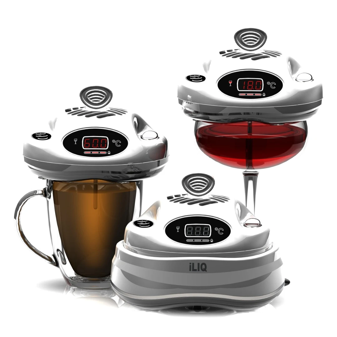 Along with cooling hot beverages, iLIQ can also be used to aerate glasses of wine