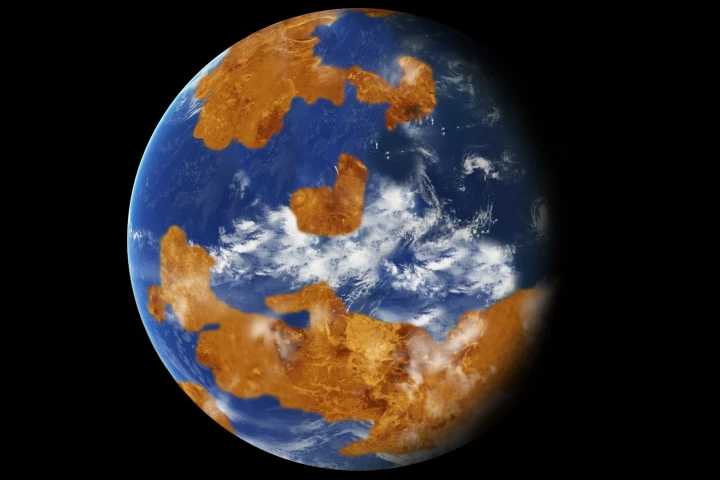 Artist's impression of ancient Venus