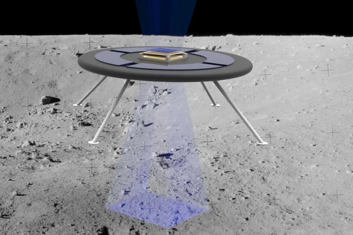 A concept image of the levitating lunar rover