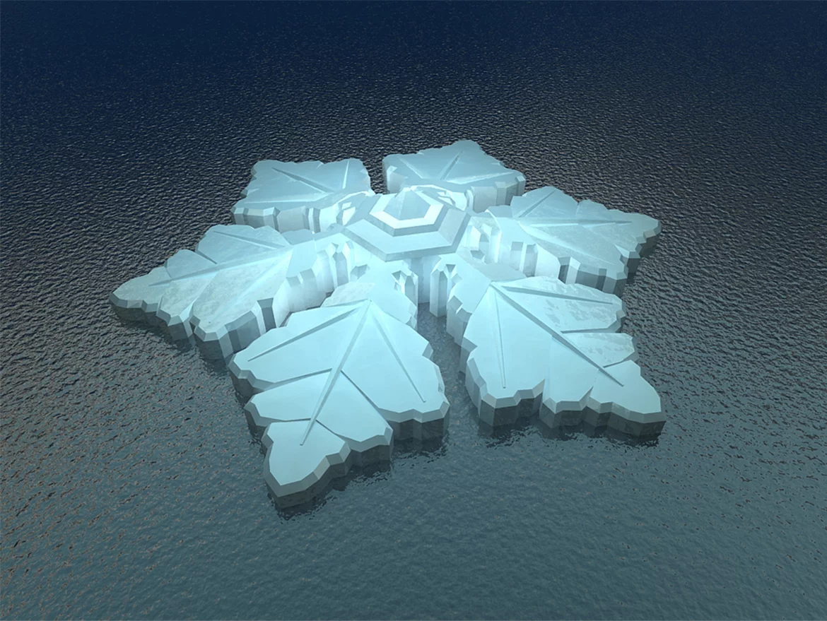 The Krystall Hotel is a concept design for a hotel on a lake in Tromso, Norway. The entirely glass, floating structure is positioned so people can lie in their hotel rooms and watch the Northern Lights through the glass ceiling