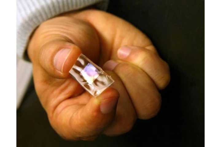 A piece of silicone rubber imprinted with super-thin material that generates electricity when flexed could provide a source of power for mobile and medical devices (Image credit: Frank Wojciechowski)