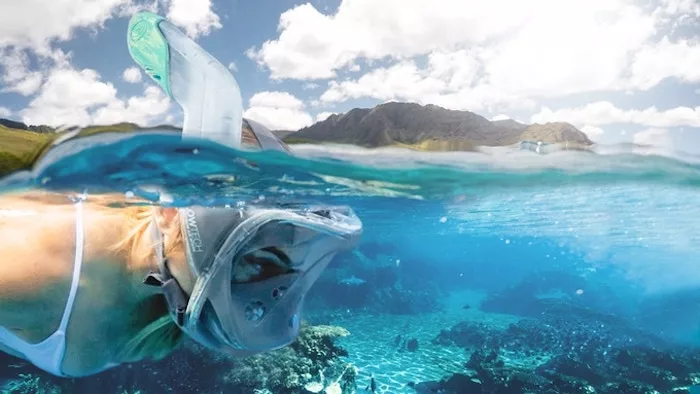 To prevent the mask fogging up, the Seaview 180 SV2 has separate chambers for breathing and the lens area