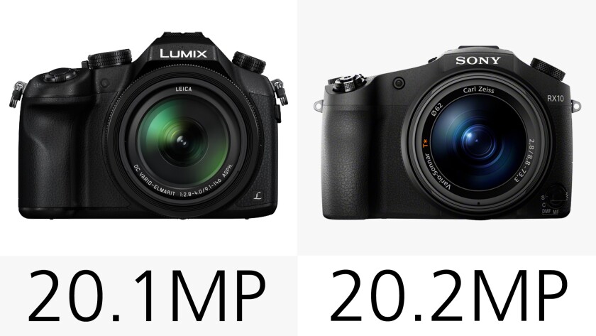 The Panasonic FZ1000 and Sony RX10 both have megapixel counts around the 20 megapixel mark