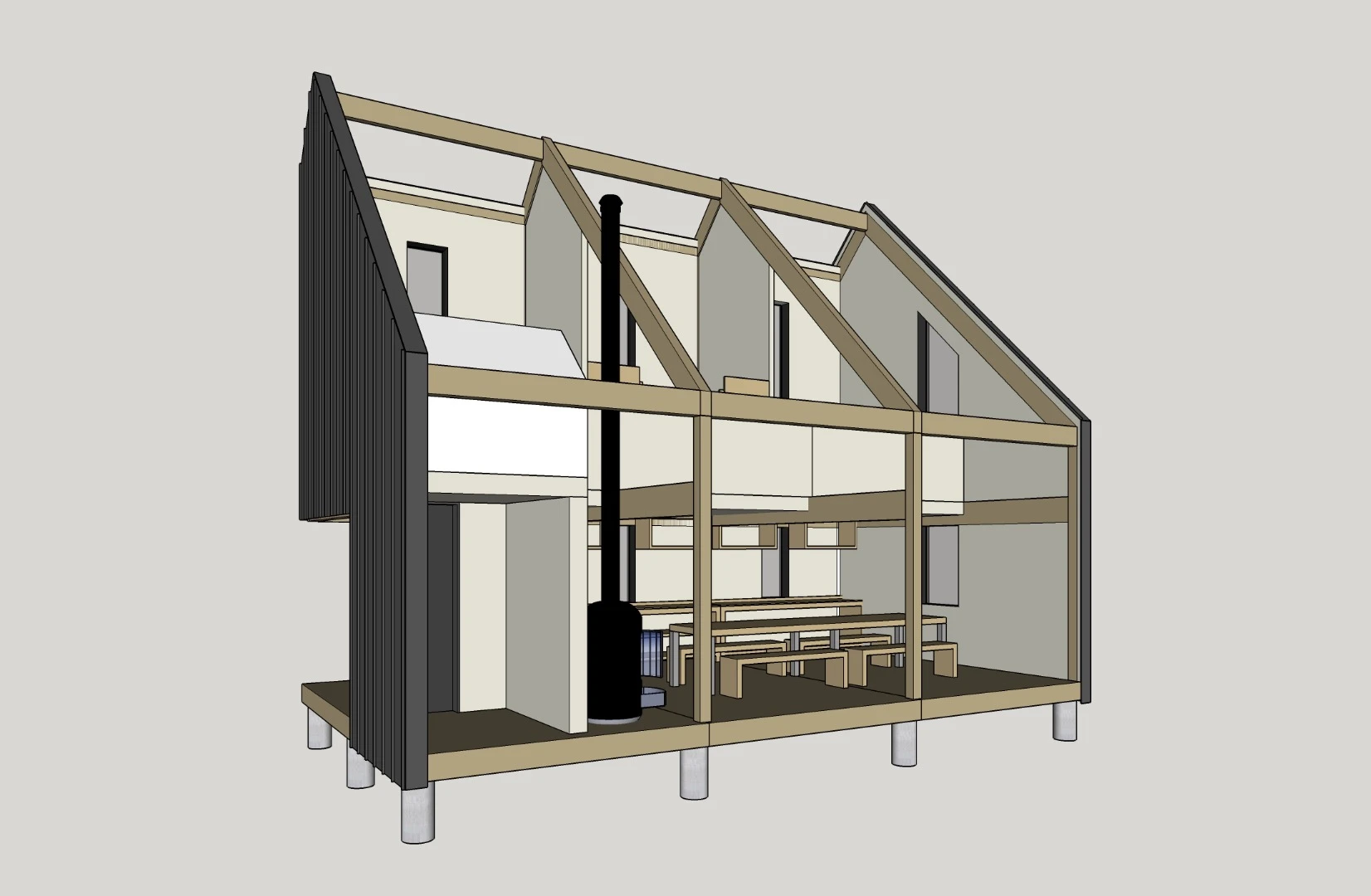 The smallest cabin will measure just 191 sq ft (17 sq m) and sleep up to four people, while the largest, some 937 sq ft (87 sq m) would sleep up to 24 people