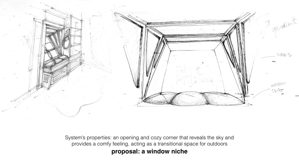 Though only a concept, More Sky would be built from wood, comprise a window frame and seat