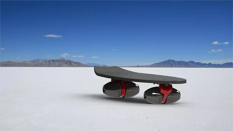 ARIS Sport's Blade Runner skateboards have conical wheels, for better carving