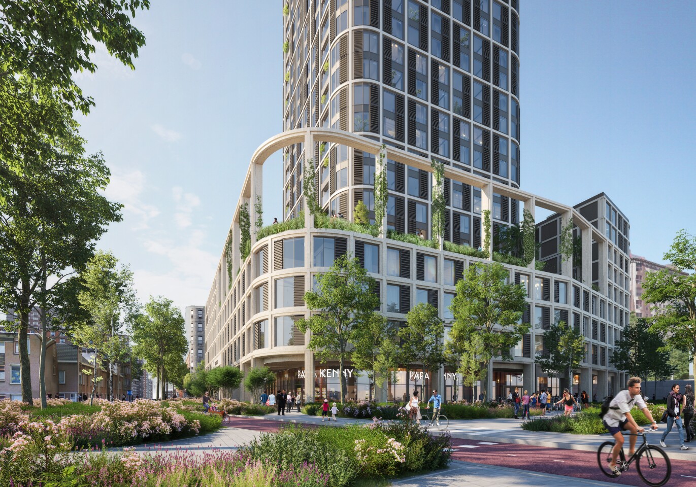 The Grace's towers will rest atop a seven-story plinth, which will feature significant greenery, including a rooftop garden