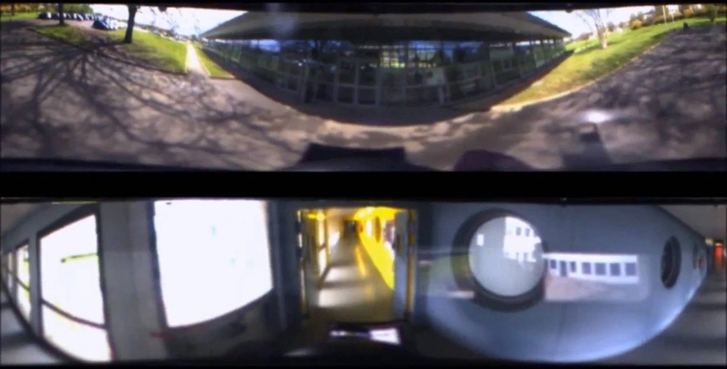 Two views provided by the FlyViz system